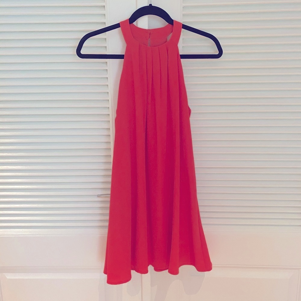 Bright pink shift dress
